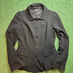 Dolce & Gabbana Women’s Black Crepe Buttoned Jacket Button Up Size 38 / XS